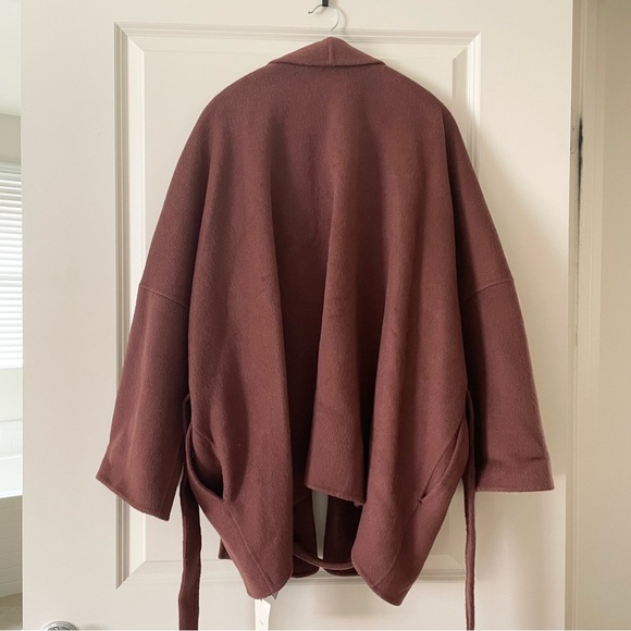 ZUM oversized Sheep Wool double face Belted Kimono Jacket coat S - Picture 5 of 9